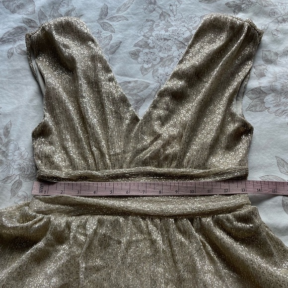 Lilly Pulitzer Faye Metallic Gold Ruffle Mini Dress XS Preppy Cocktail Formal - Picture 10 of 11